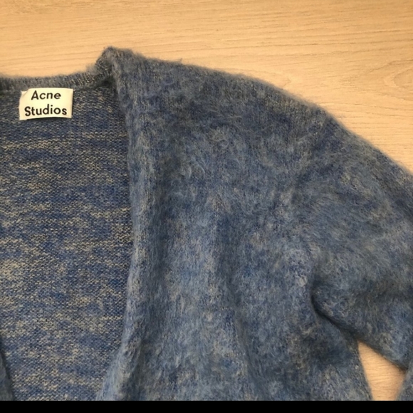 Acne Studios | Blue Raya Mohair Long Cardigan - Picture 2 of 7